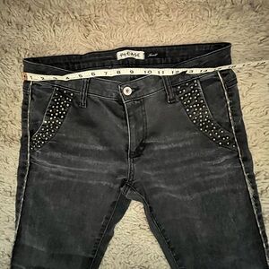 PLEASE jeans size small 28/29 washed out black made in Italy